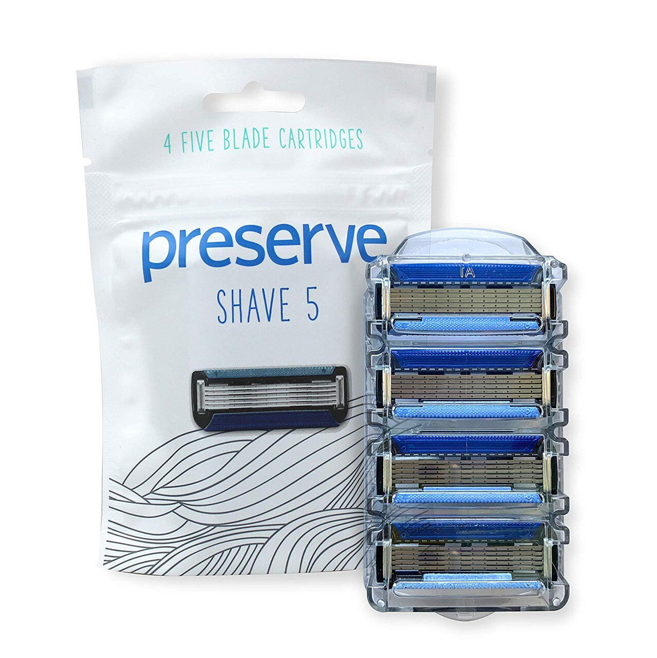 Preserve Replacement Cartridges For Preserve Shave Five Recycled Razor 4Ct (6X4 Ct)