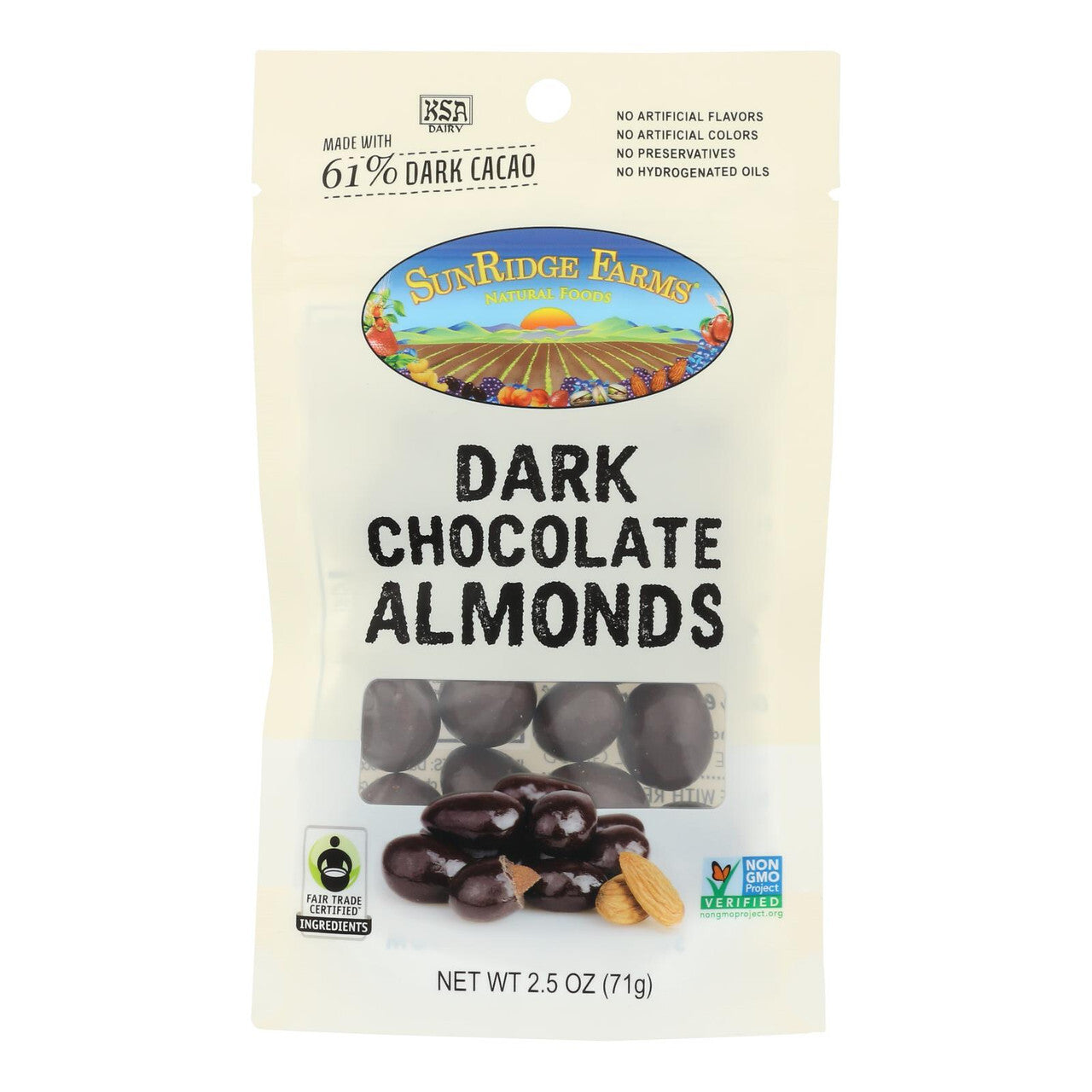 Sunrdg drk choc almond ( 8 x 2.5 oz )