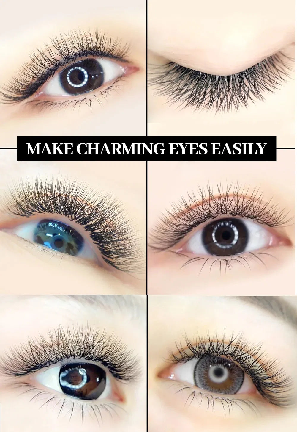 Goddess 4D W-Shape Premade Fan Lashes – D Curl, 0.07mm, 14mm, Soft Natural Extensions