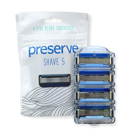 Preserve Replacement Cartridges For Preserve Shave Five Recycled Razor 4Ct (6X4 Ct)