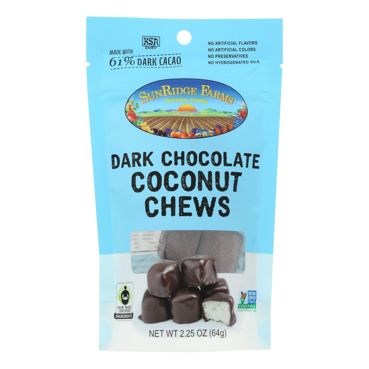 Sunrdg cnut chw drk choc ( 8 x 2.25 oz   )
