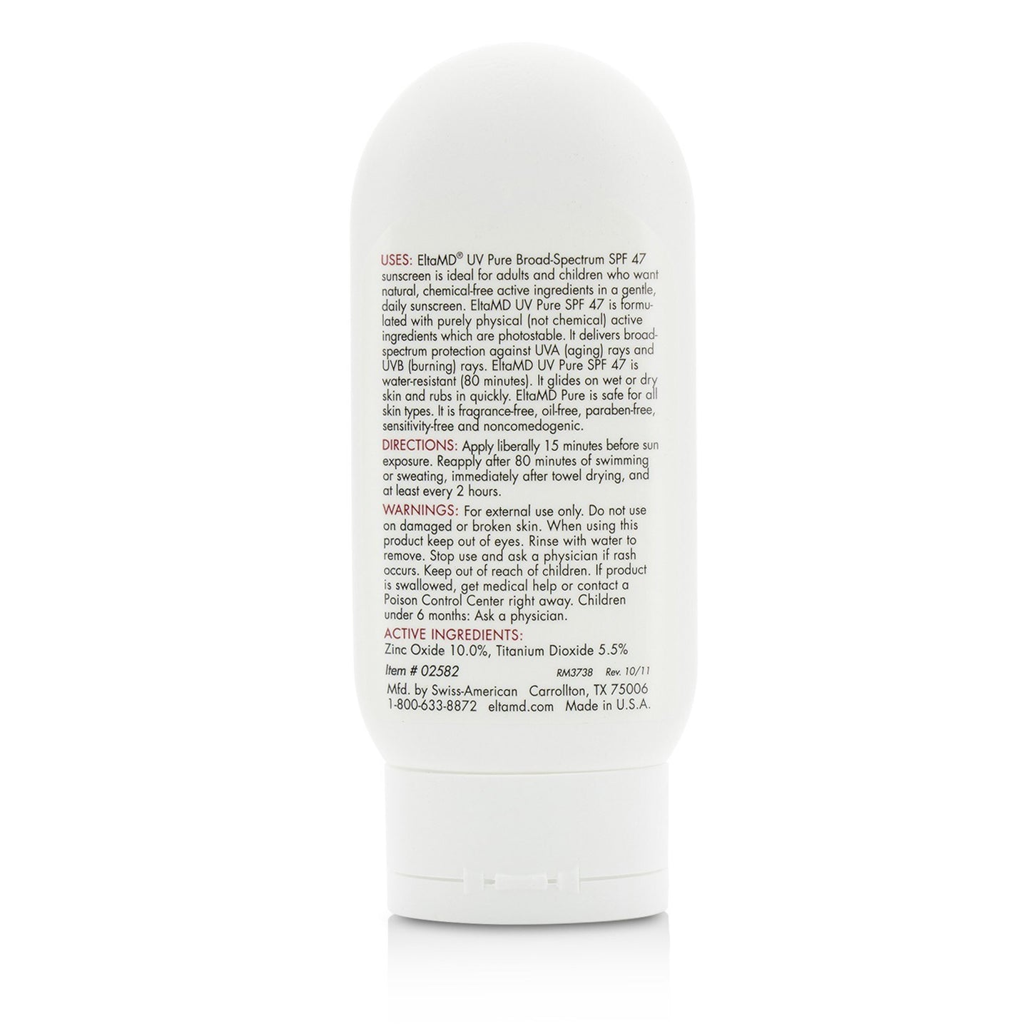 ELTAMD - UV Pure Water-Resistant Face & Body Physical Sunscreen SPF 47 2582 114g/4oz