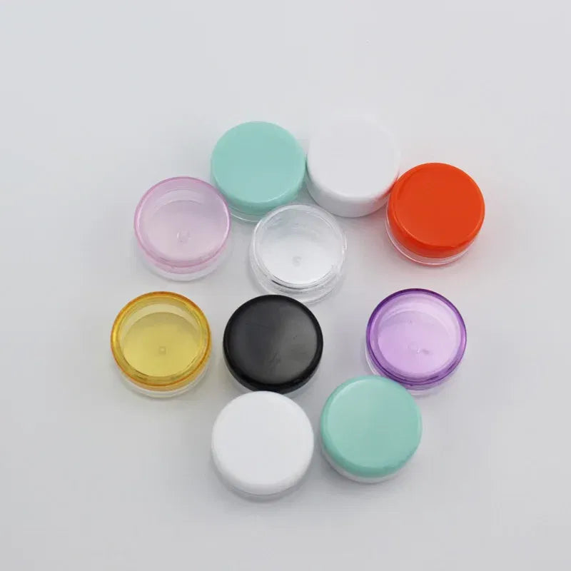 Color: Light Grey - 15pcs 2g 3g Empty Jars Refillable Mini Plastic Bottle Cosmetic Jar Container Small Round Bottle Little Cream Jar Solid Perfume