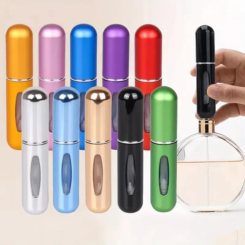 Color: Dark Khaki - Portable Mini Travel High-end Perfume Bottle Base Refill Bottle Straight Charging Small Sample Perfume Aluminum Material