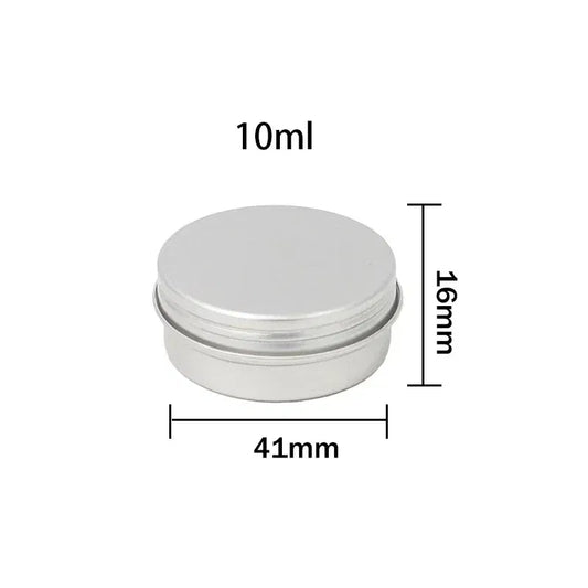 Color: light green, Specifications: 5ml, Material: Plastic - 20pcs 5g - 100g Metal Round Tins Aluminum Empty Silver Cans With Screw Lid Balm Nail Art Makeup Cream Jar Storage Box
