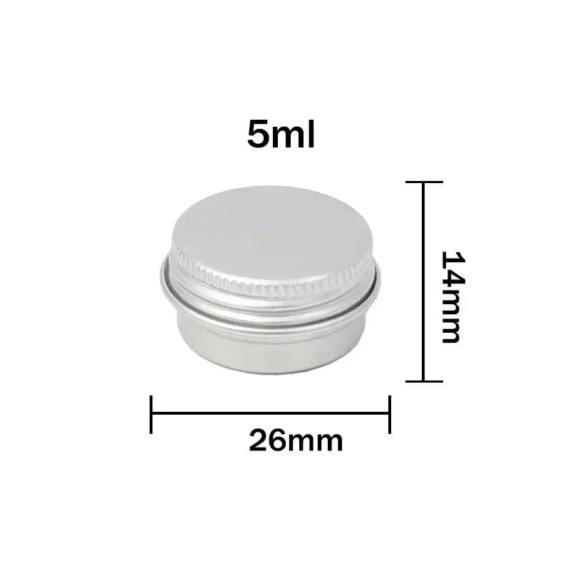 Color: Light Grey, Specifications: 5ml, Material: Plastic - 20pcs 5g - 100g Metal Round Tins Aluminum Empty Silver Cans With Screw Lid Balm Nail Art Makeup Cream Jar Storage Box