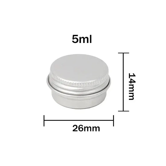 Color: Light Grey, Specifications: 5ml, Material: Plastic - 20pcs 5g - 100g Metal Round Tins Aluminum Empty Silver Cans With Screw Lid Balm Nail Art Makeup Cream Jar Storage Box