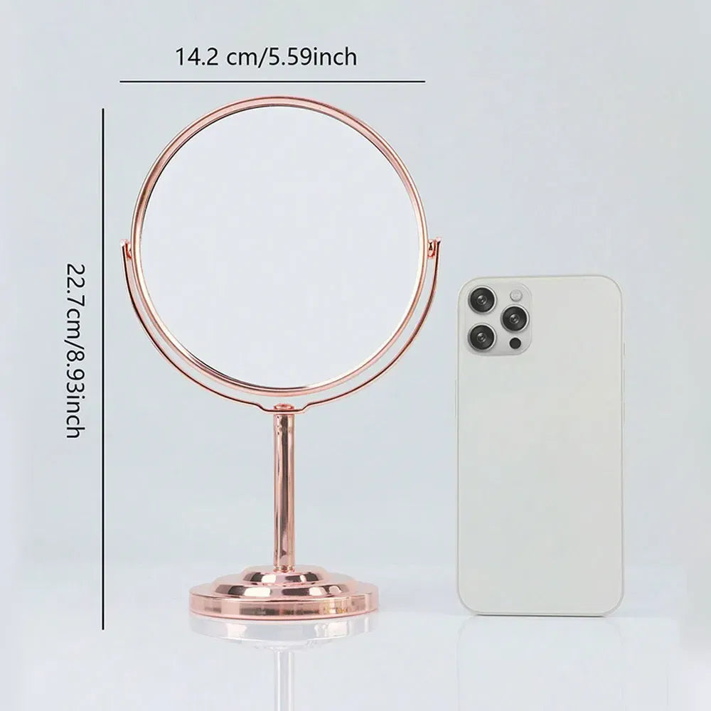 Color: Red - 3/4/5in Double-Side Makeup Mirror With 2X Magnification Clear Reflection And Easy To Carry Desktop Vanity Mirror With Stand
