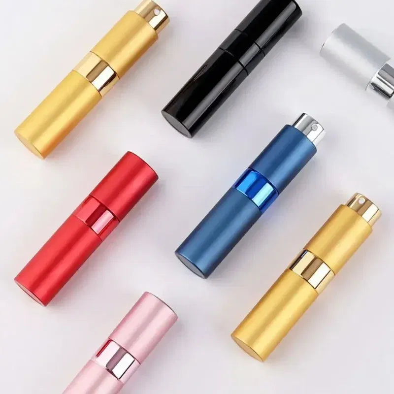 Color: light green - Portable Mini Travel High-end Perfume Bottle Base Refill Bottle Straight Charging Small Sample Perfume Aluminum Material