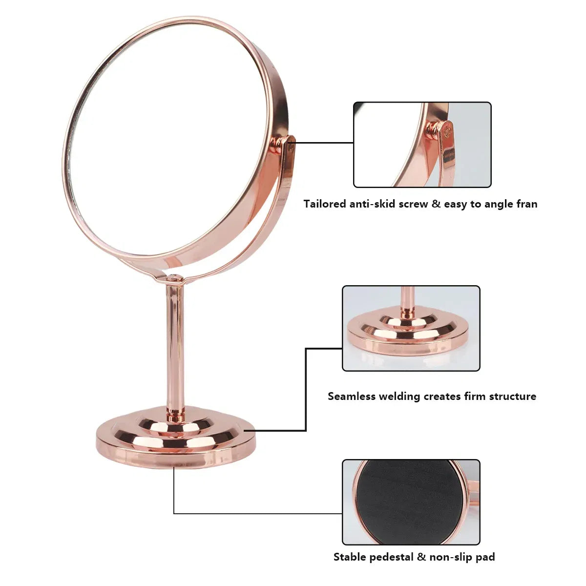 Color: Blue - 3/4/5in Double-Side Makeup Mirror With 2X Magnification Clear Reflection And Easy To Carry Desktop Vanity Mirror With Stand