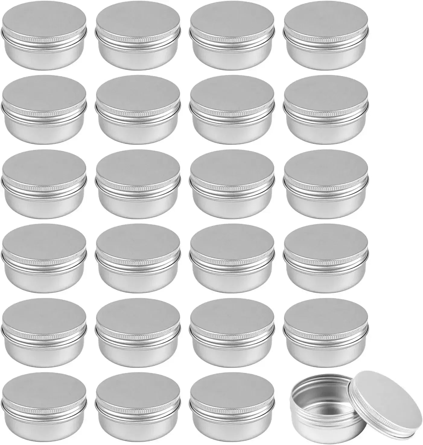 Color: plum, Specifications: 5ml, Material: Plastic - 20pcs 5g - 100g Metal Round Tins Aluminum Empty Silver Cans With Screw Lid Balm Nail Art Makeup Cream Jar Storage Box