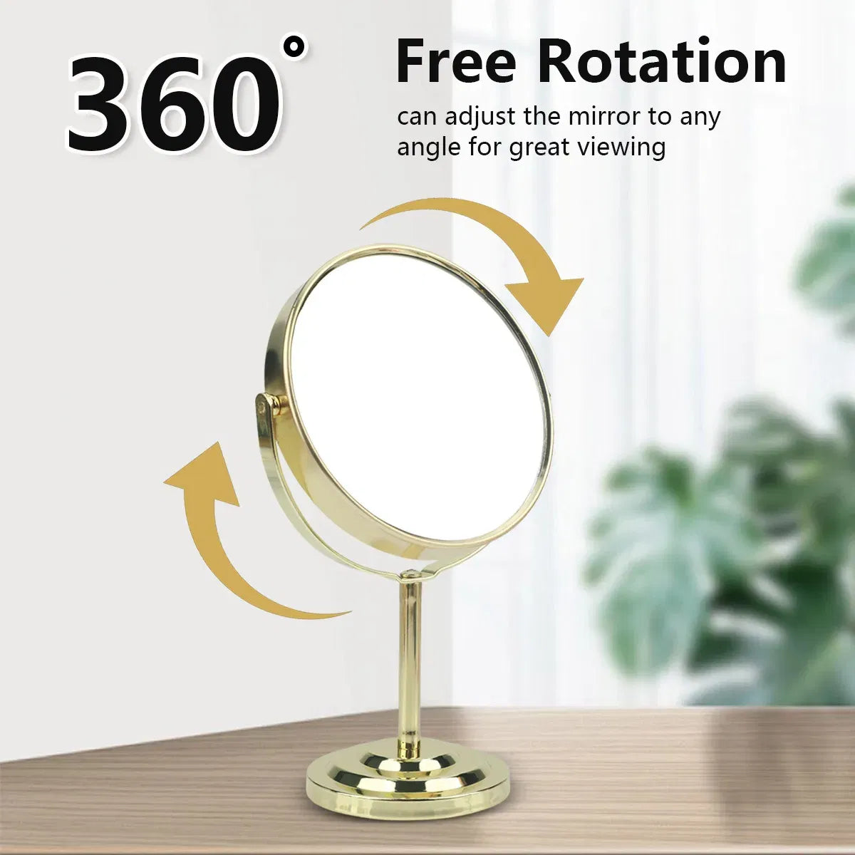 Color: GRAY - 3/4/5in Double-Side Makeup Mirror With 2X Magnification Clear Reflection And Easy To Carry Desktop Vanity Mirror With Stand