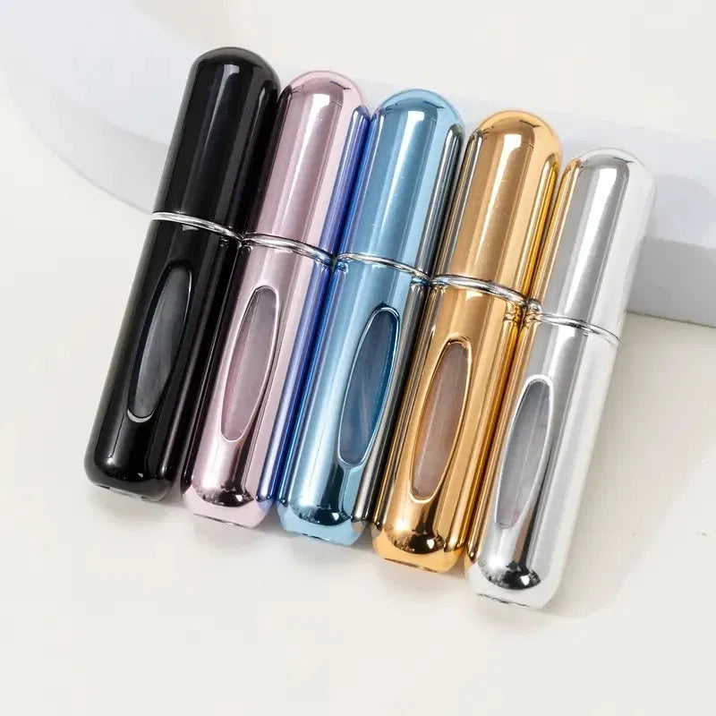 Color: Dark Khaki - Portable Mini Travel High-end Perfume Bottle Base Refill Bottle Straight Charging Small Sample Perfume Aluminum Material