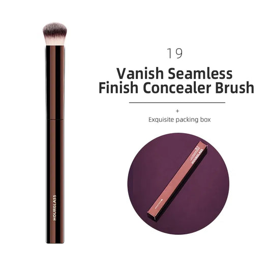 Handle Color: plum - Hourglass Makeup Brushes Powder Foundation Concealer Blusher Bronzer Eye Shadow Eyebrow Eyeliner Sculpting Brush