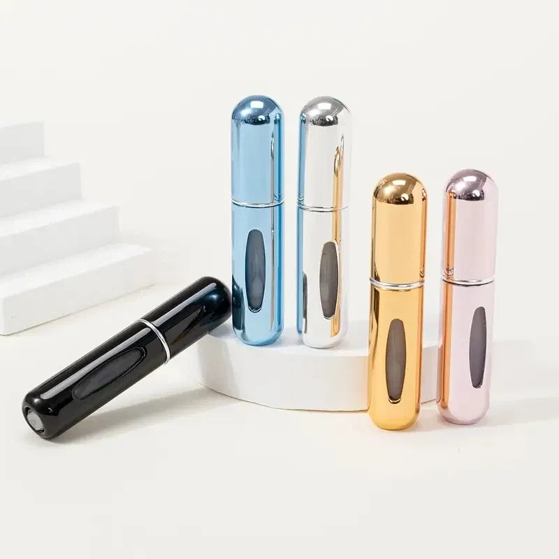 Color: light green - Portable Mini Travel High-end Perfume Bottle Base Refill Bottle Straight Charging Small Sample Perfume Aluminum Material